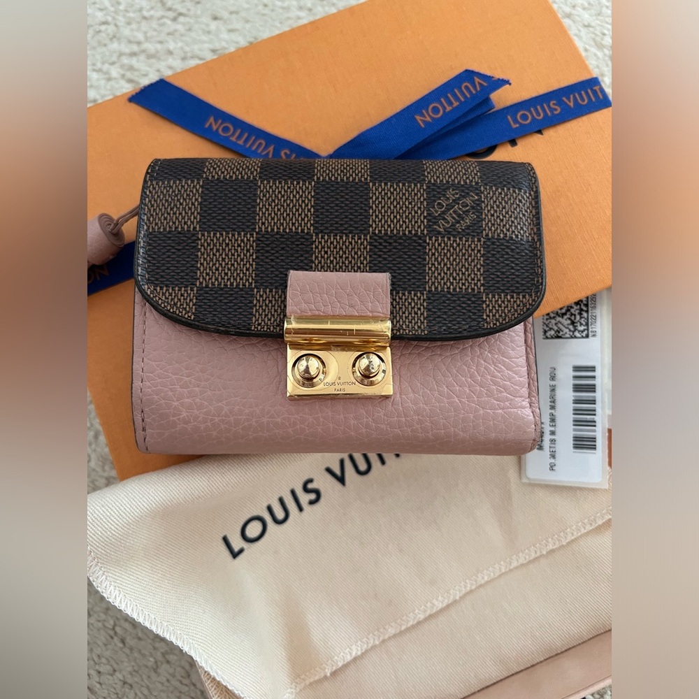 Louis Vuitton Croisette Compact Wallet-Damier Ebene w/ Magnolia